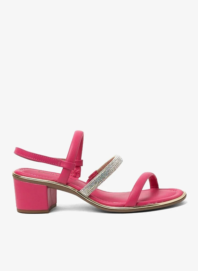 Beira Rio Pink Mid Heels Sandals for Women – Sling Back Heel Sandals for Girls with Ankle Strap for Women | Best Price UAE