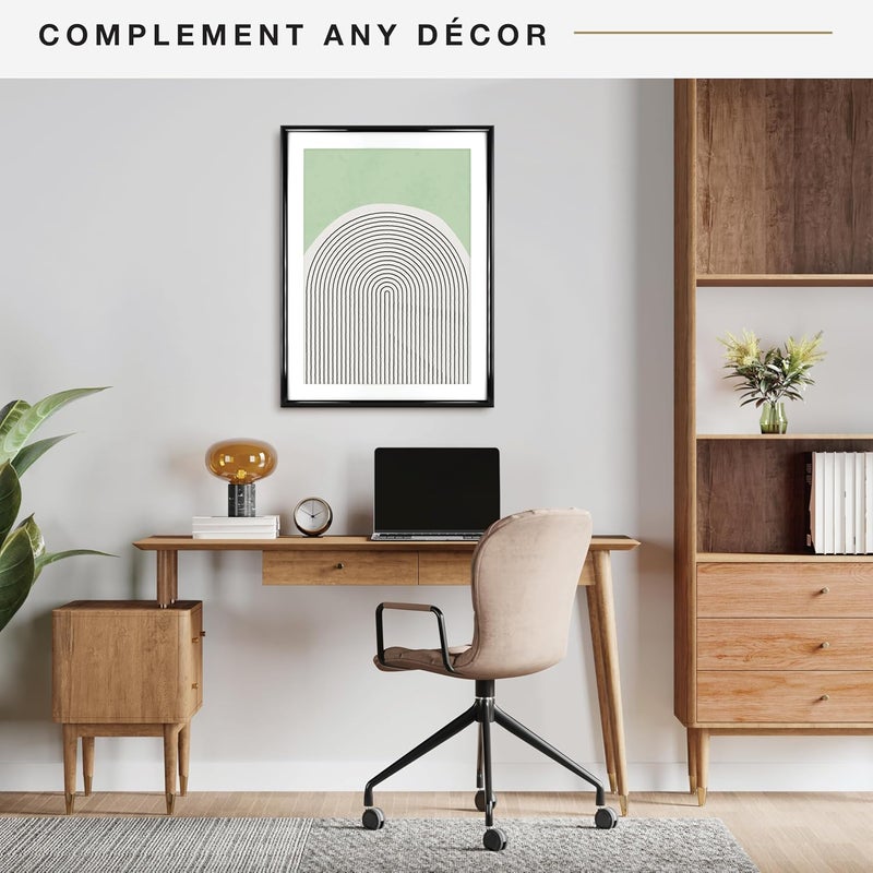 MCS إطار ملصق تريندسيتير 24x32، عرض الصور 20x28 مع مات أو 24x32 بدون مات، إطار صور كبير معلق عمودي وأفقي للجدران، أسود (1-عبوة) - Image 3