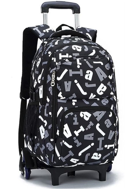 Boys Girls Students Wheeled Backpack Rolling School Bag Travel Trolley Book Bag for Kids Luggage Case