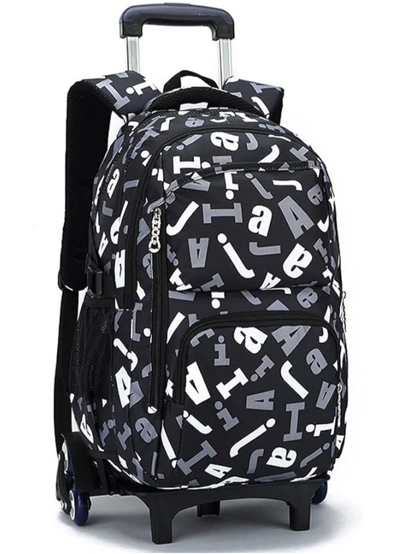 Generic - Boys Girls Students Wheeled Backpack Rolling School Bag Travel Trolley Book Bag for Kids Luggage Case - Image 1