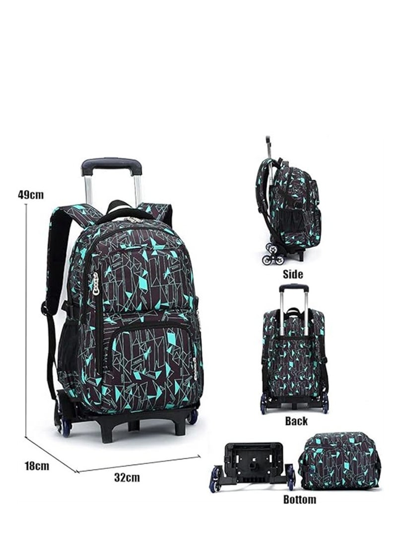 Generic - Boys Girls Students Wheeled Backpack Rolling School Bag Travel Trolley Book Bag for Kids Luggage Case - Image 1