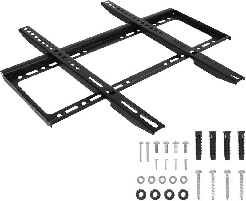 Totority Fixed Tv Wall Mount Bracket Universal 26-63 Inch Compact Black Tv Mounting Kit with Screws for Bedroom and Living Room - Image 1