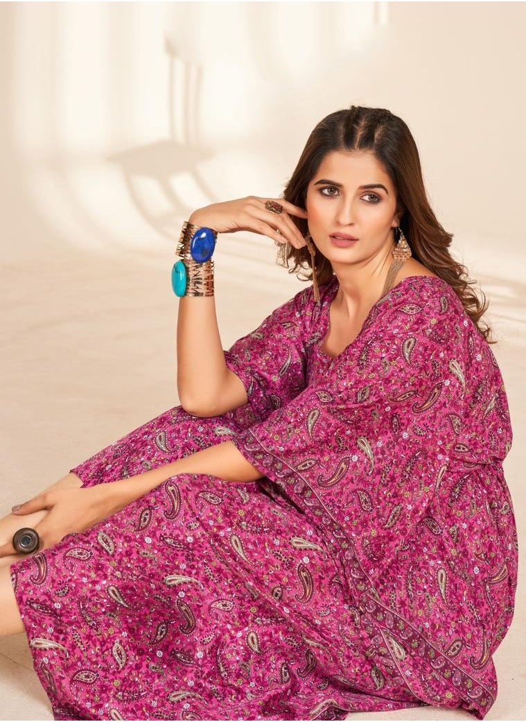 Generic KAFTAN LINEN FLORAL PATTERN  - Image 2