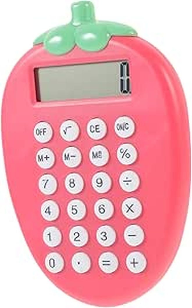 Small Solar Calculator Keychain Portable Basic Office Mouse Design Student - Image 1