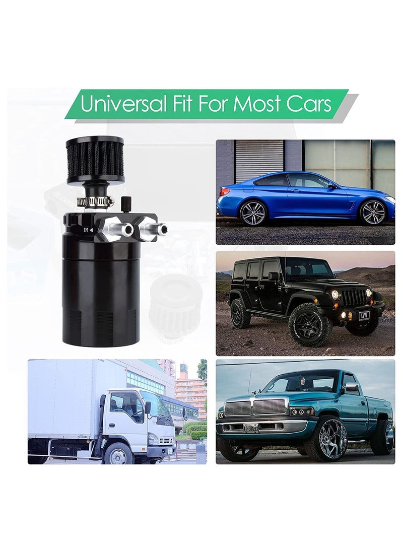 TLAXCA - Universal Engine Baffled Oil Catch Can Tank with Filter 300ml Automotive Reservoirs Aluminum Catcher - Image 1