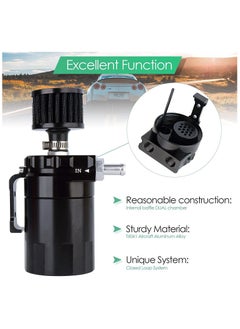 TLAXCA Universal Engine Baffled Oil Catch Can Tank with Filter 300ml Automotive Reservoirs Aluminum Catcher  - Image 3