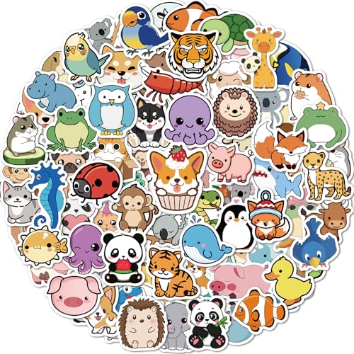 pcnearty 100 Pcs Animal Stickers for Kids Cute Water Bottle Stickers for Kids Waterproof Vinyl Laptop Kid Sticker Pack Kid Classroom Prizes for Elementary Students - Image 1