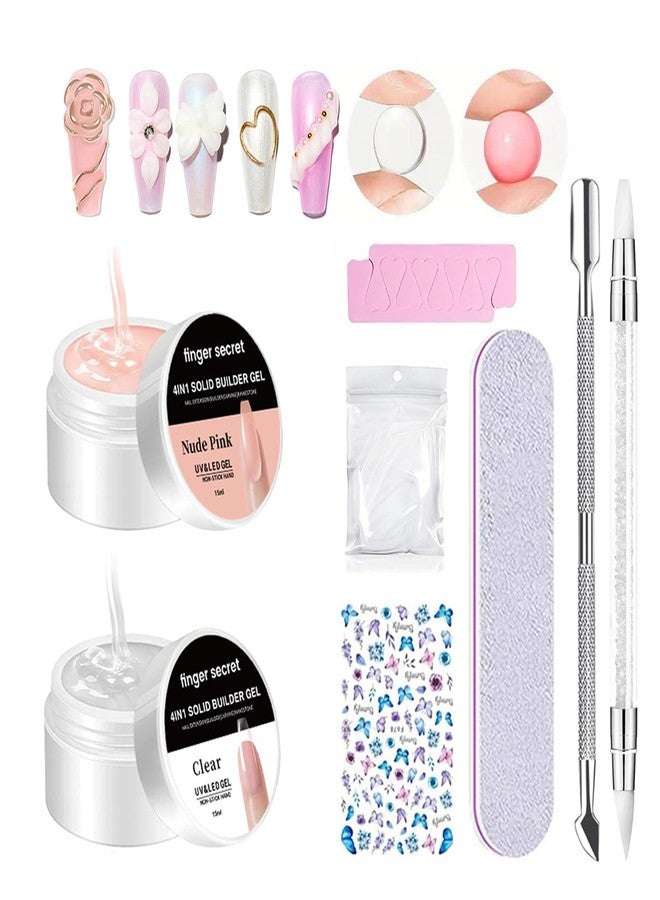 AOBOO جل بناء صلب للأظافر جل تشكيل الأظافر 3D ثابت غير لاصق لتمديد الأظافر والنحت DIY صالون منزلي 0.34 أونصة - Image 1