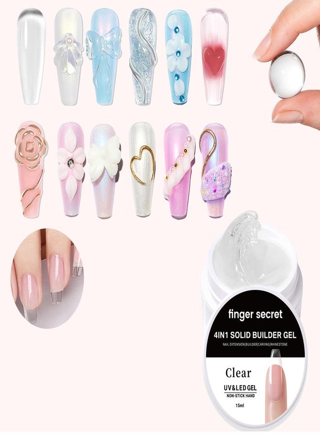 AOBOO جل بناء صلب للأظافر جل تشكيل الأظافر 3D ثابت غير لاصق لتمديد الأظافر والنحت DIY صالون منزلي 0.34 أونصة - Image 3