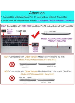 Generic For MacBook Pro 13 Inch Crystal Clear Case 2016 2022 M1 M2 A2338 A2289 A2251 A2159 A1706 A1989 Plastic Protective Hard Shell Cover  Keyboard Cover  Keyboard Skin For MacBook Pro 13  - Image 2