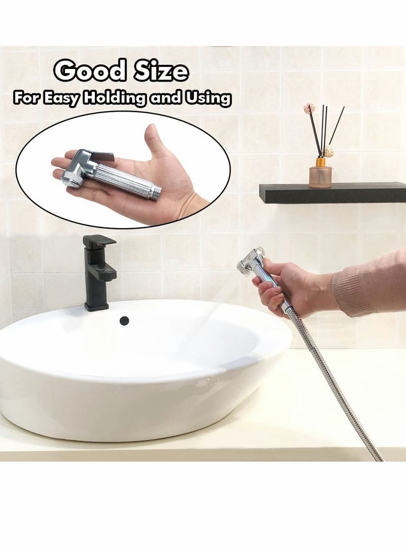 SYOSI Toilet Bidet Douche Spray, Bathroom Solid Brass Thermostatic Douche Kit, Handheld Douche Spray Shower Kit Bidet Sprayer for Toilet hot and Cold Water with Hose  - Image 4