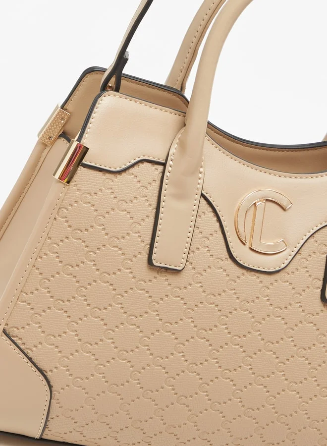 Le Confort Women's Textured Tote Bag with Top Handles and Zip Closure