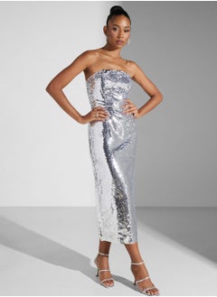 True Decadence Sequin Bandeau Midi Dress  - Image 1