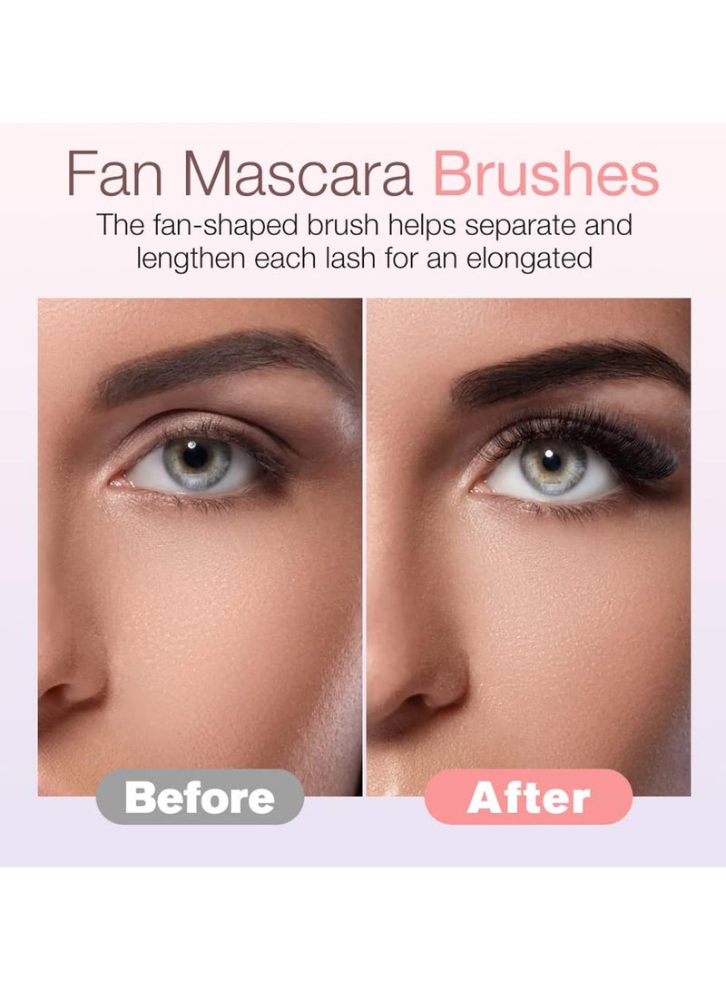 Zikra 3Pcs Folding Angle Scalloped Lash Brush, New Mascara Brush Eyelash Comb Separator for Upper Lower Eye Lash, Multifunctional Angled Fan Shaped Eyelash Brush Lash Wand Brush Makeup Tool - Image 5