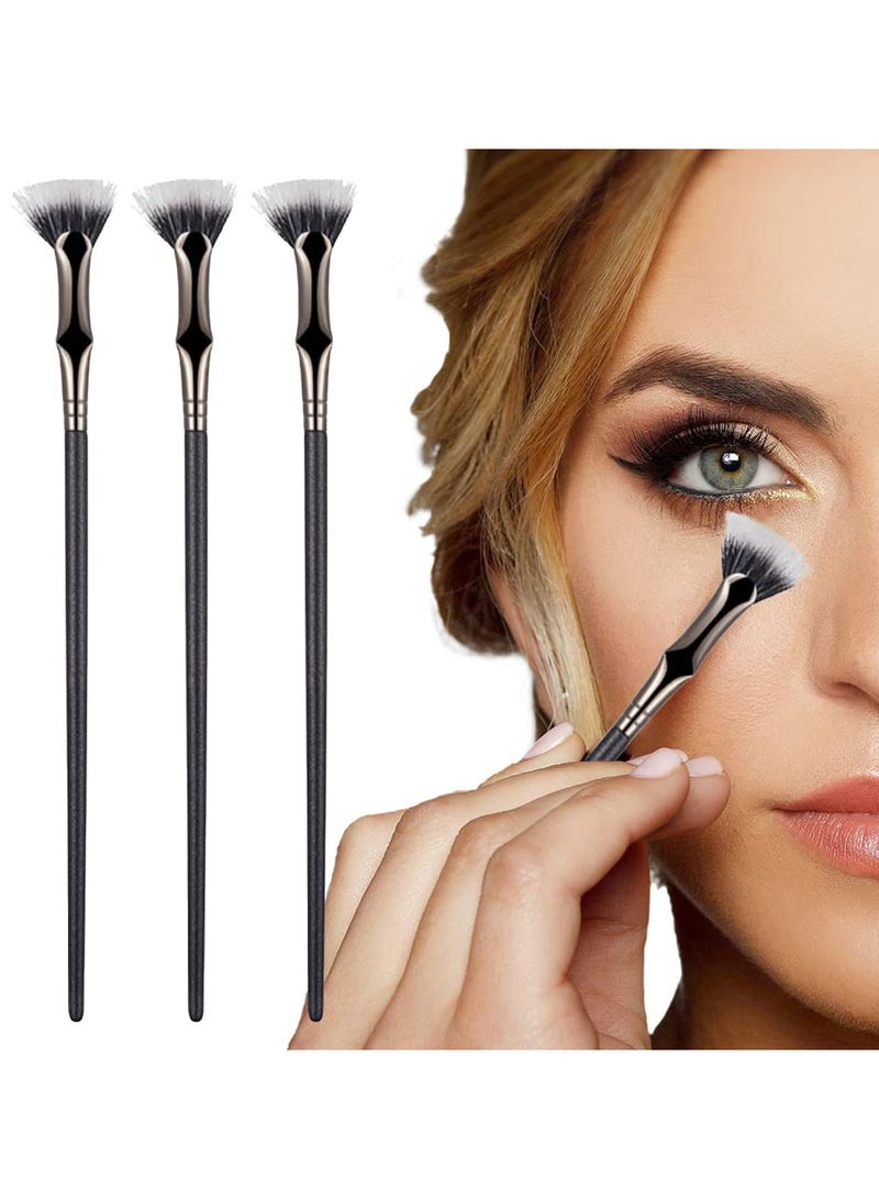 Zikra 3Pcs Folding Angle Scalloped Lash Brush, New Mascara Brush Eyelash Comb Separator for Upper Lower Eye Lash, Multifunctional Angled Fan Shaped Eyelash Brush Lash Wand Brush Makeup Tool - Image 1