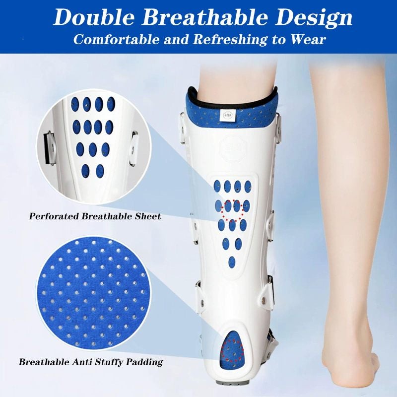 Ankle Foot Brace L Size White Rigid Shell Adjustable Straps - Stable Secure Immobilization Foot Drop Brace for Foot Ankle Injury Recovery Daily Use - Image 4