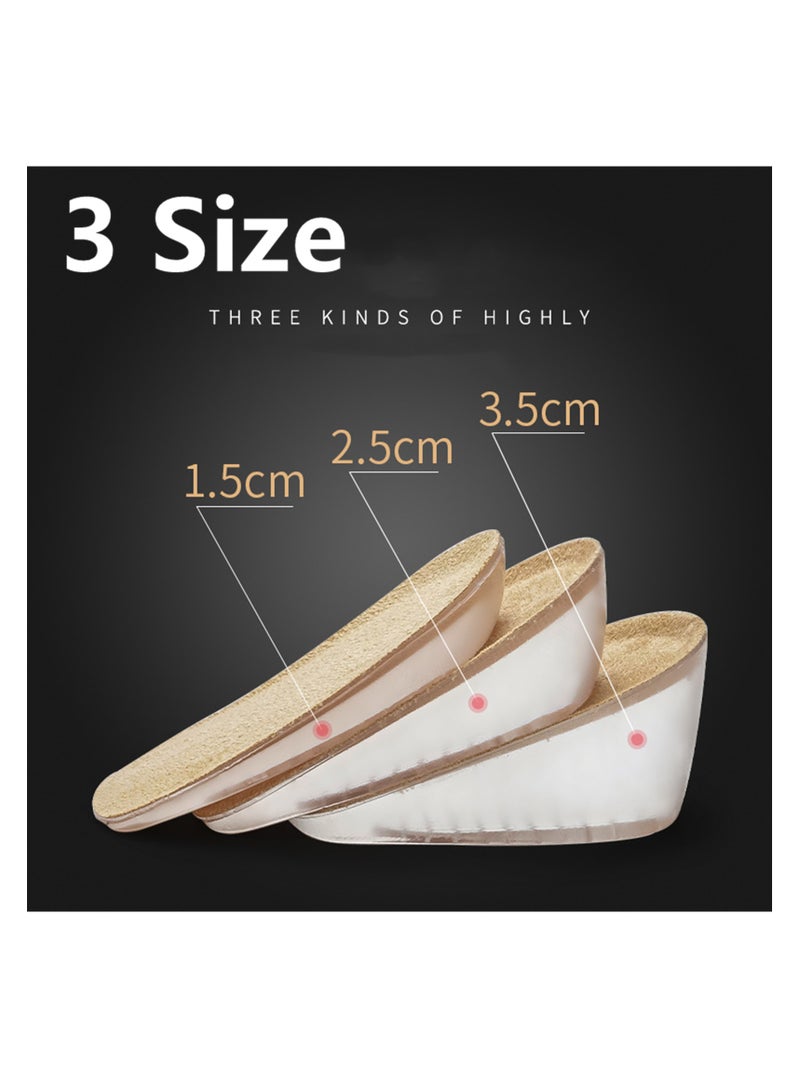NOVOLAN NOVOLAN Shoe Insoles Height Increase Shoe Inserts, Inner Heightening Insole Silicone Socks Inner Invisible Heightening Pad Foot Pad Heel Pad Half Pad Anti-Wear Shock Absorption (women) - Image 2