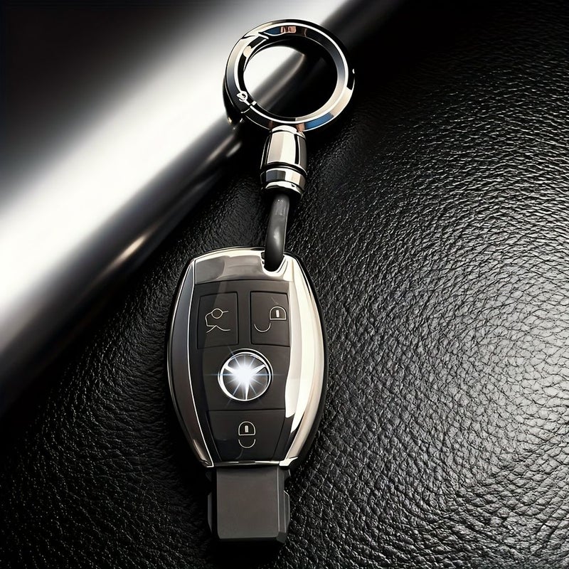 Transparent White TPU Key Cover For Mercedes Remote With Silver Ring - Image 5