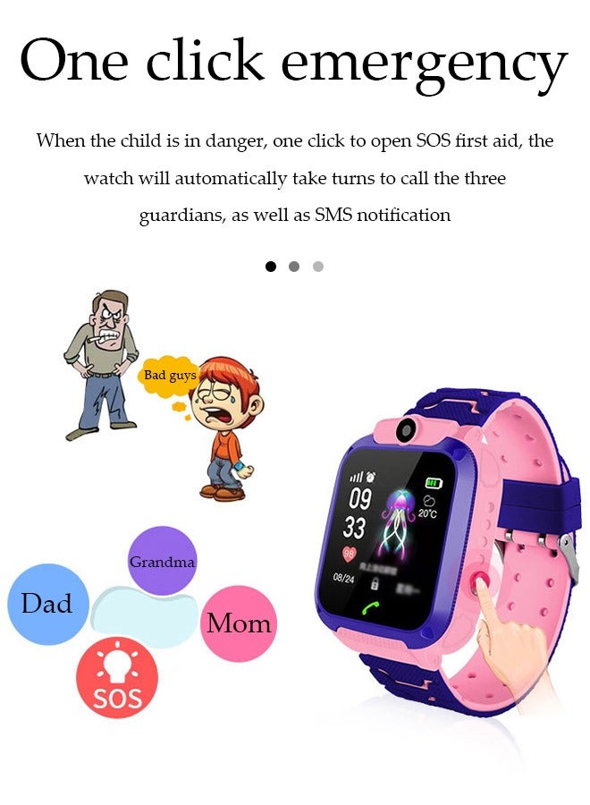 DUNISO Children's smartwatch, IP67 waterproof system can locate phone watch, with high definition touch screen ，camera, music player, alarm clock and other functions, 400mAh  - Image 4