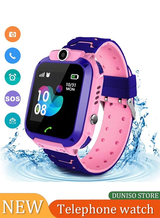 DUNISO Children's smartwatch, IP67 waterproof system can locate phone watch, with high definition touch screen ，camera, music player, alarm clock and other functions, 400mAh  - Image 1