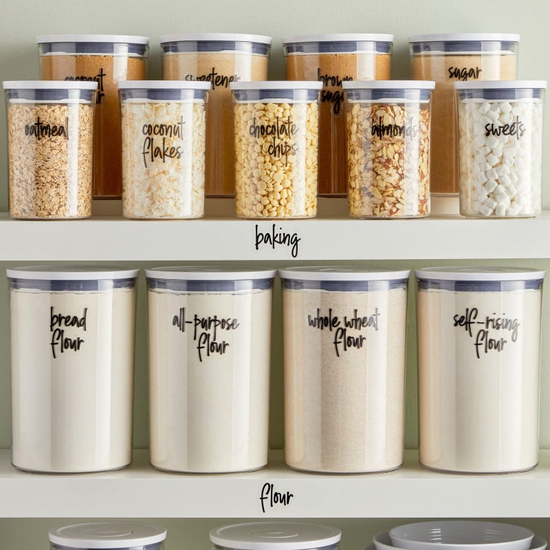 Talented Kitchen 157 Pantry Labels for Food Containers - Preprinted Black Script Kitchen Food Organization Labels for Storage Canisters and Jars (Water Resistant) - Image 2