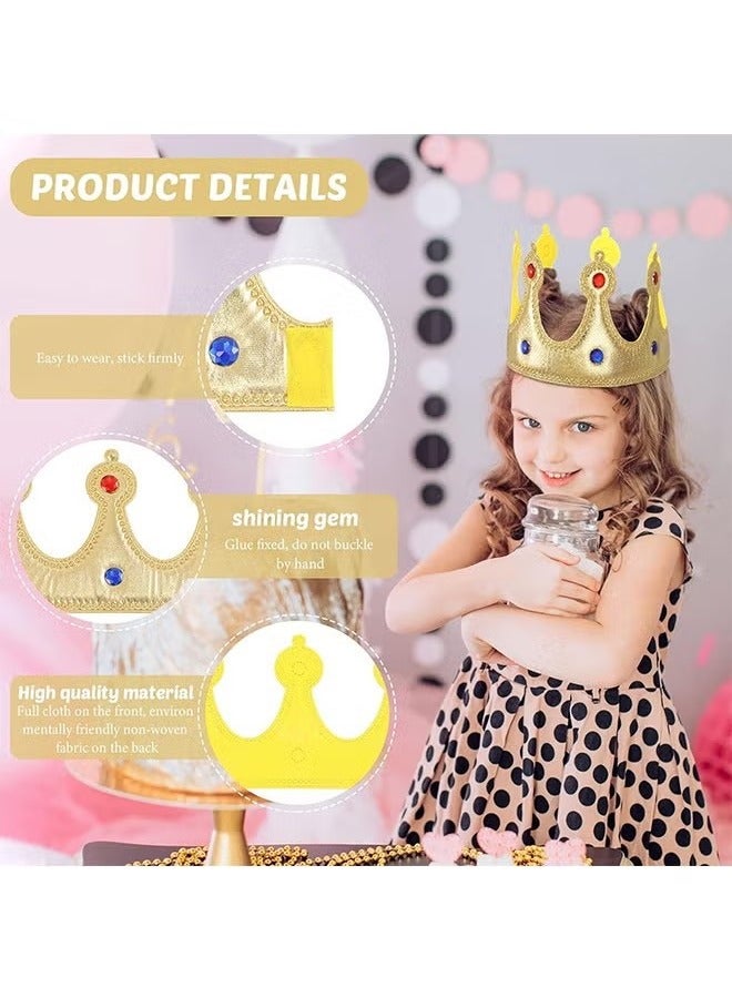 4 Pcs Kids Party Gift King Crown, Adjustable Party Hats, Costume Props Accessory (Golden) - Image 4