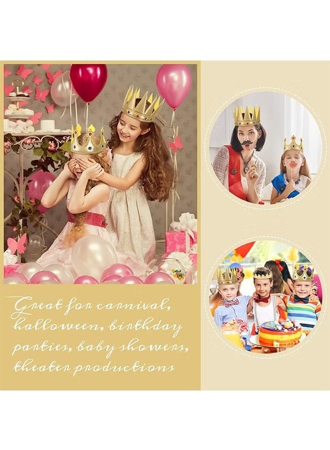 4 Pcs Kids Party Gift King Crown, Adjustable Party Hats, Costume Props Accessory (Golden) - Image 5