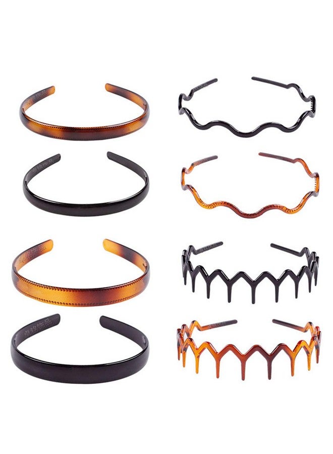 Suoirblss Plastic Tooth Hair Comb Headband Hard Headbands Ribbon Hairband Women Men Hair Accessory (Style02) - Image 1