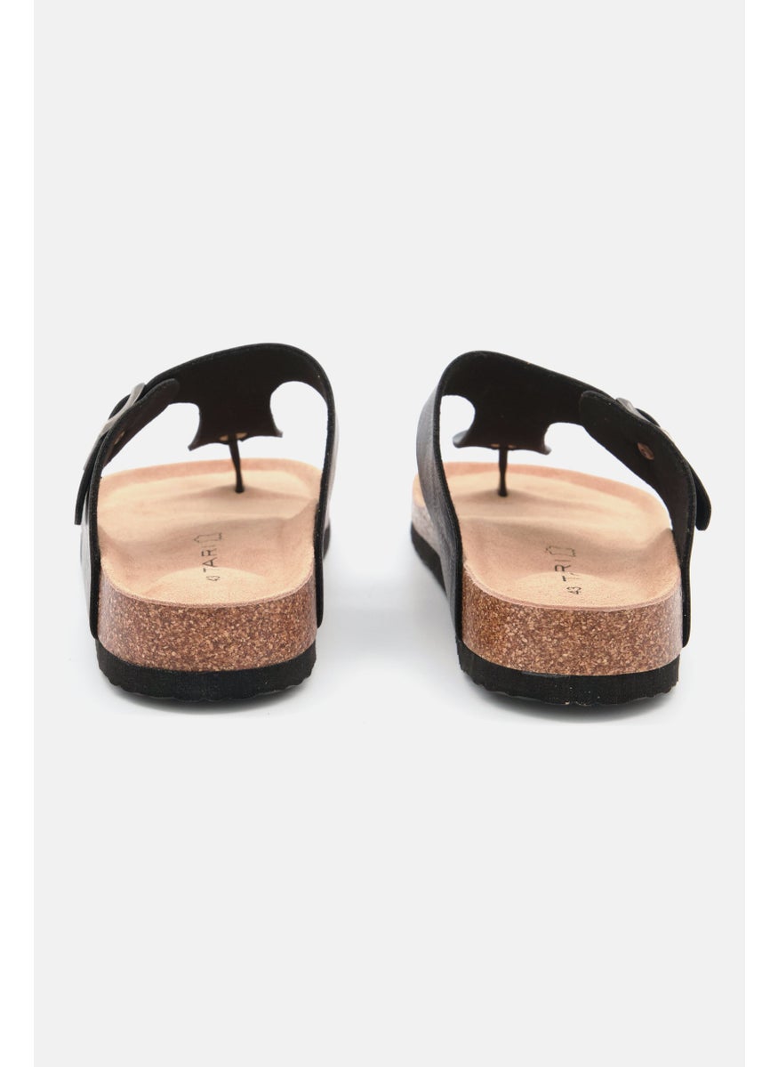 Tahari Men Slip On Synthetic Leather Cork Sandals, Navy Blue HB  - Image 2