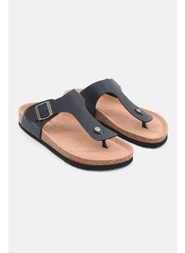 Tahari Men Slip On Synthetic Leather Cork Sandals, Navy Blue HB  - Image 1