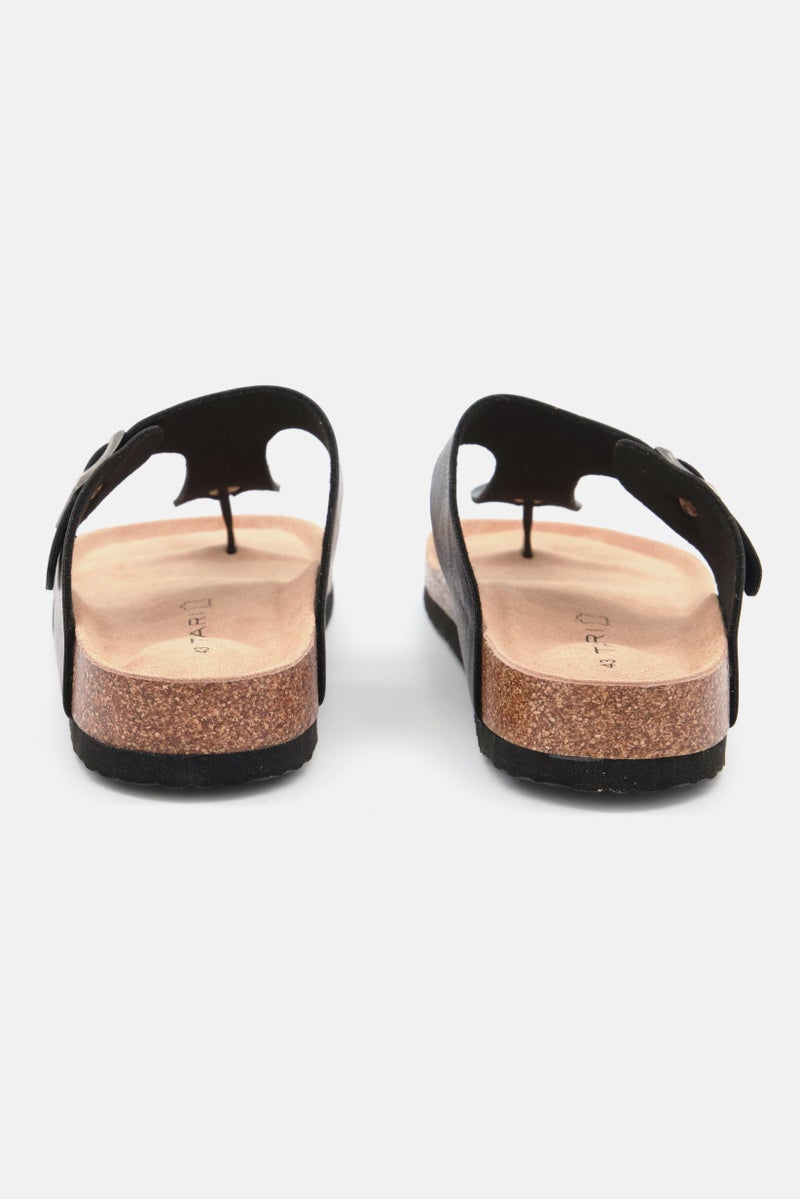Tahari Men Slip On Synthetic Leather Cork Sandals, Navy Blue HB - Image 2