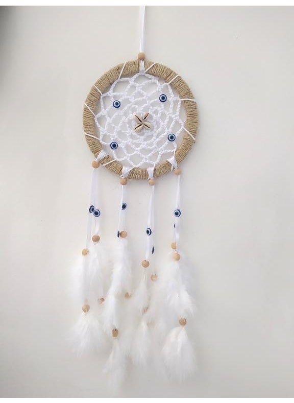 HD Marketim Evil Eye Beaded Dream Catcher Dreamcatcher Bird Feather Wall Ornament Home Decor  - Image 5