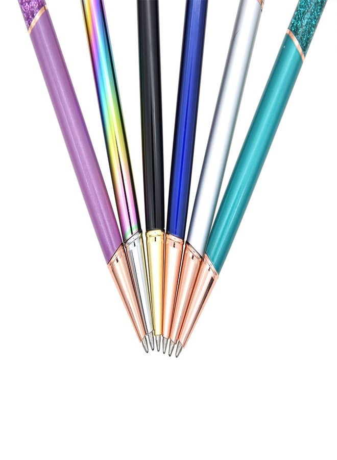 Gullor 6 PCS Ballpoint Pens Cute Fancy Metal Pen Bling Dynamic Liquid Pieces for Office Supplies Black Ink(6PCS), Multicolor C - Image 3