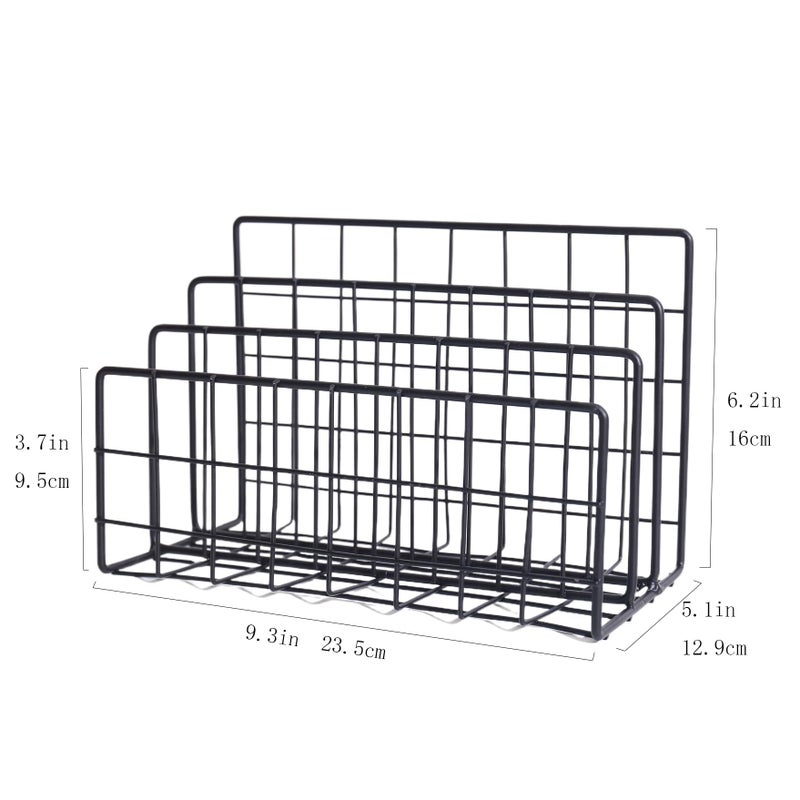 ND File Folder Organizer for Desktop,3 Section Metal Vertical magazine Stand Holder,Paper tray/Mail countertop/Record/Letter/Book Rack Sorter Holders,Desk organizers and accessories & office supplies - Image 3