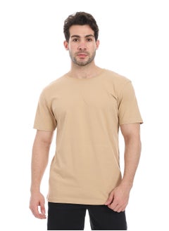Andora Essential Plain Short Sleeves T-Shirt_ Beige  - Image 1