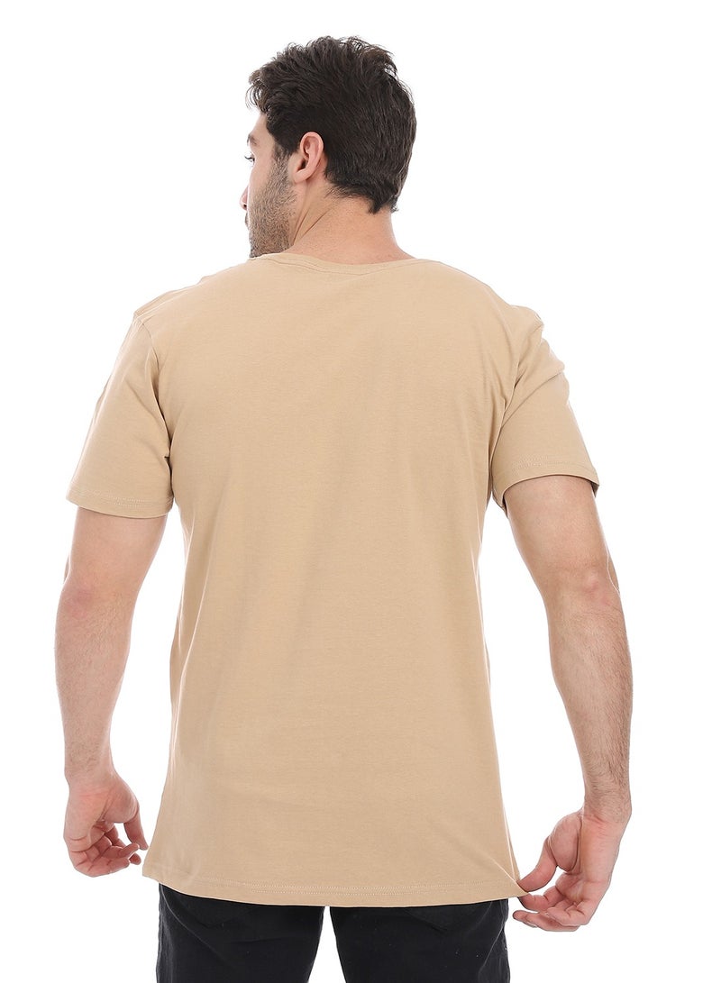 Andora Essential Plain Short Sleeves T-Shirt_ Beige  - Image 3