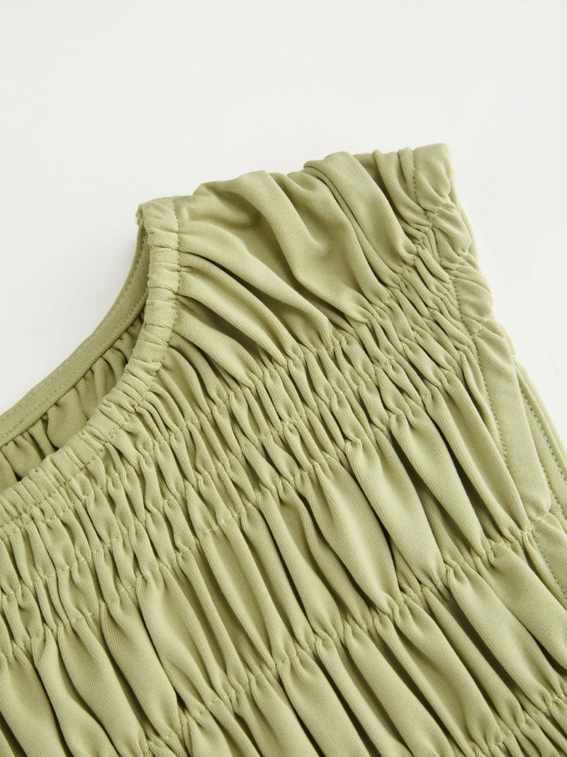 CIDER Two Piece Sets for Women Sleeveless Tops Pleated Peplum Hem Midi Long Flowy Skirt 2026 Summer Casual Wear - Image 5