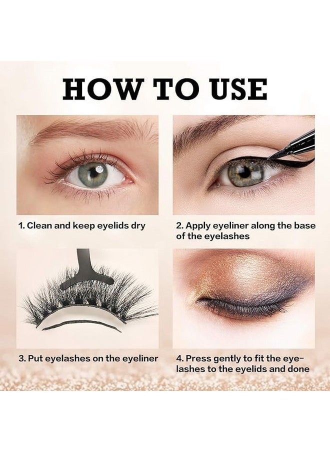 VITALOGY - Magnetic Eyelashes For Women - 3 Pairs Reusable Eyelashes With Tweezer Lash Applicator And Black Eyeliner - Best 3D Look, Reusable Fake Eye Lash, No Glue  - Image 2