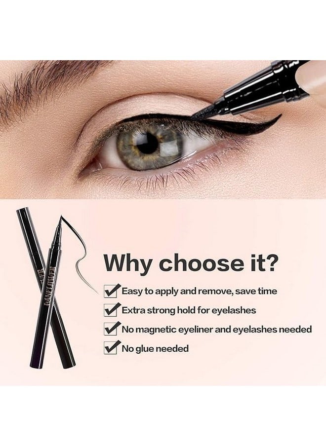 VITALOGY - Magnetic Eyelashes For Women - 3 Pairs Reusable Eyelashes With Tweezer Lash Applicator And Black Eyeliner - Best 3D Look, Reusable Fake Eye Lash, No Glue  - Image 5