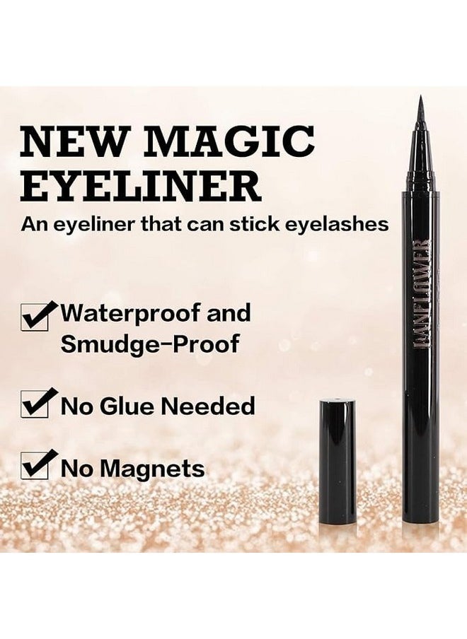 VITALOGY - Magnetic Eyelashes For Women - 3 Pairs Reusable Eyelashes With Tweezer Lash Applicator And Black Eyeliner - Best 3D Look, Reusable Fake Eye Lash, No Glue  - Image 4