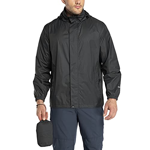 33,000ft Packable Rain Jacket Men's Lightweight Waterproof Rain Shell Jacket Raincoat with Hood for Golf Cycling Windbreaker - Image 1