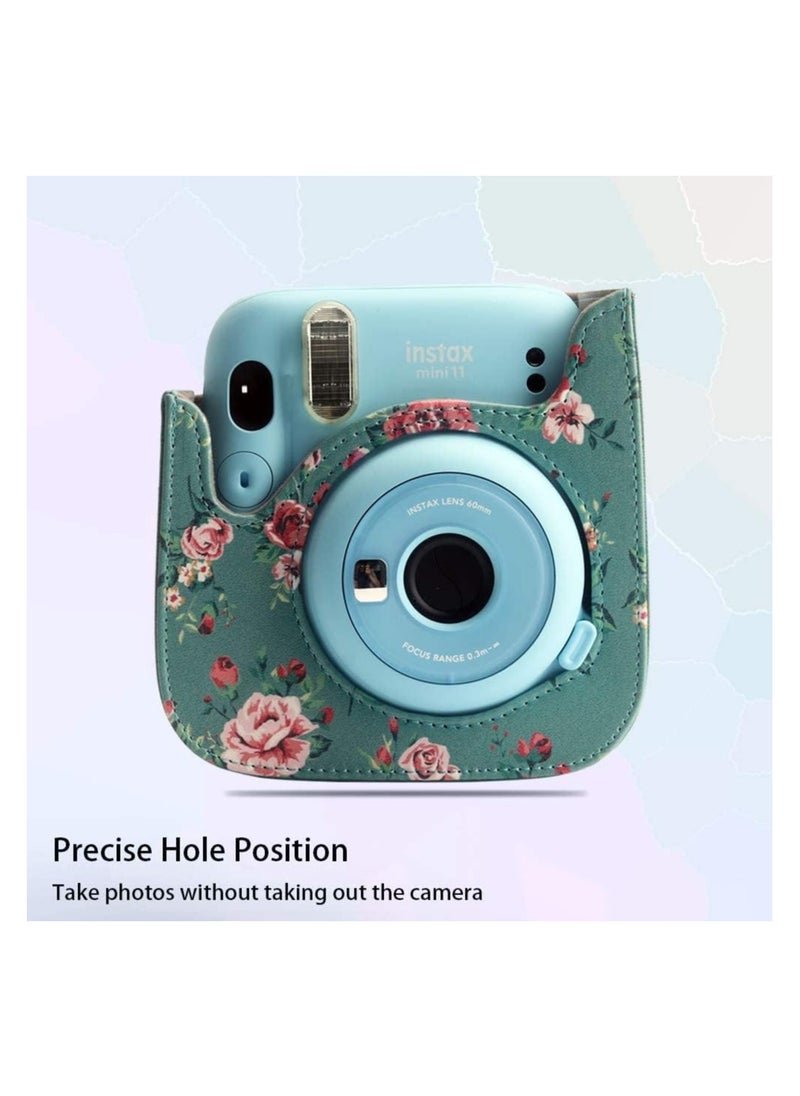 General - Fujifilm Instax Mini 11 Camera Case, Premium Vegan Leather Case with Removable Adjustable Shoulder Strap - Image 1