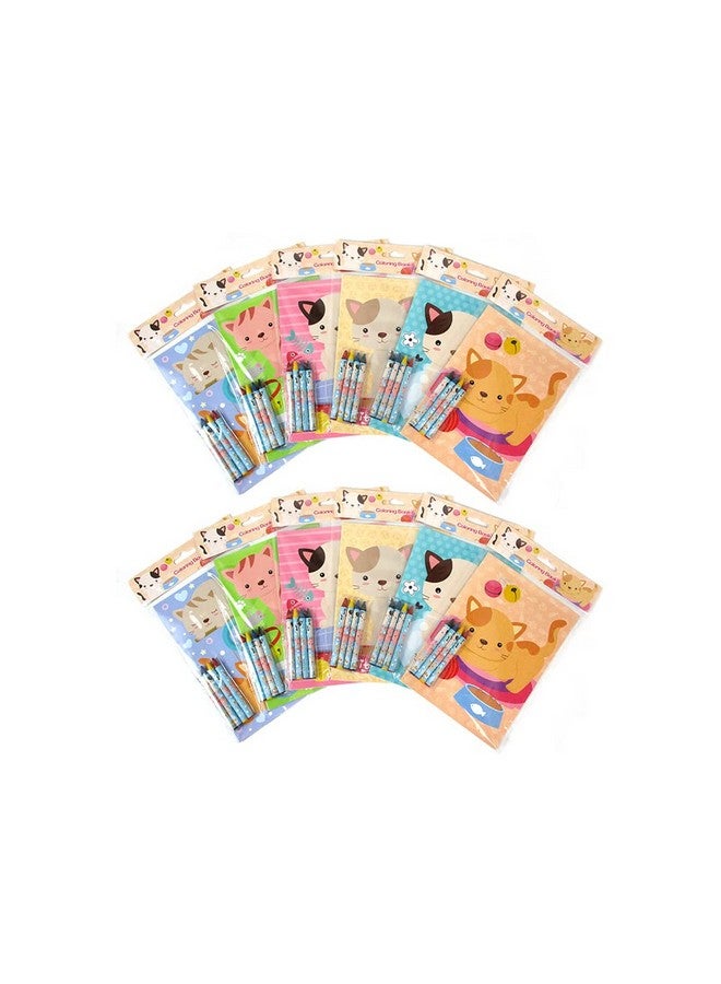 TINYMILLS Cats and Kittens Coloring Books for Kids with 12 Coloring Books and 48 Crayons, Cat Birthday Party Favors, Favor Bag Fillers, Classroom Rewards, Carnival Prizes - Image 3