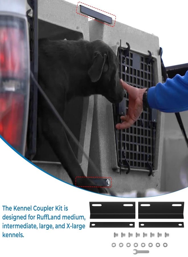MOTOQUEEN for Ruffland Kennel Coupler Kit for Medium, Intermediate, Large, and X-Large Kennels for Ruffland Kennel (for Gen 2 Only) - with Bolts and Washers 4 Pack - Image 2