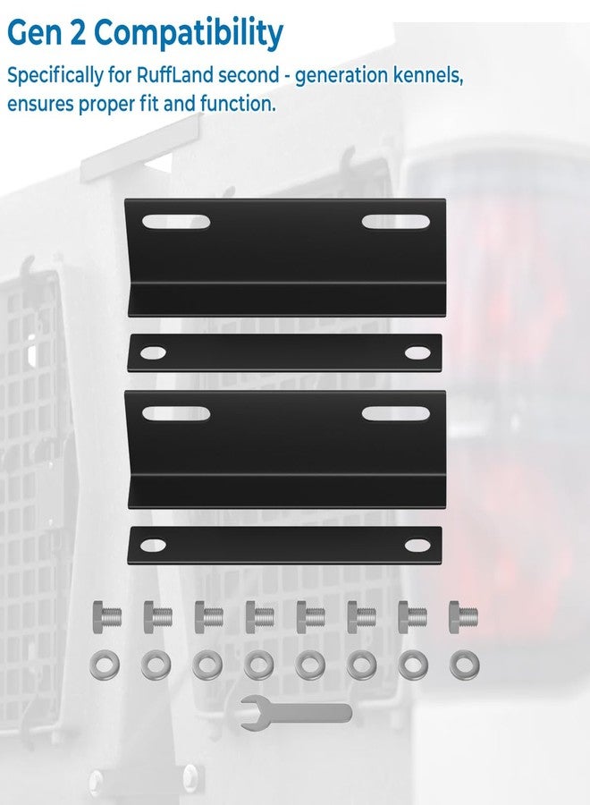 MOTOQUEEN for Ruffland Kennel Coupler Kit for Medium, Intermediate, Large, and X-Large Kennels for Ruffland Kennel (for Gen 2 Only) - with Bolts and Washers 4 Pack - Image 3
