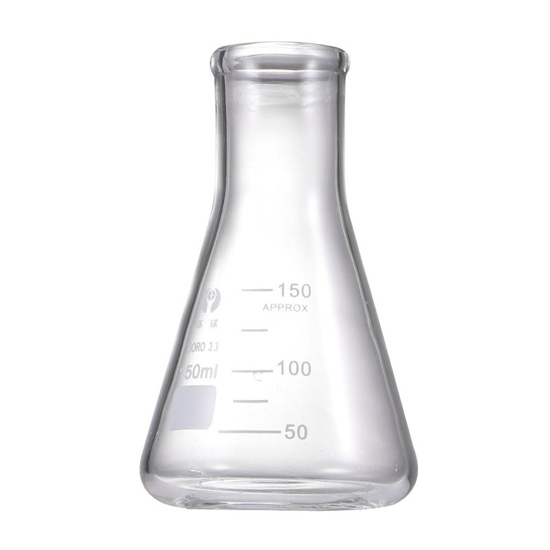 Garneck 3pcs Thickened Glass Erlenmeyer Flasks Set 50ml 150ml 250ml Conical Laboratory Glassware for Chemistry Students Scientific Experiments - Image 2