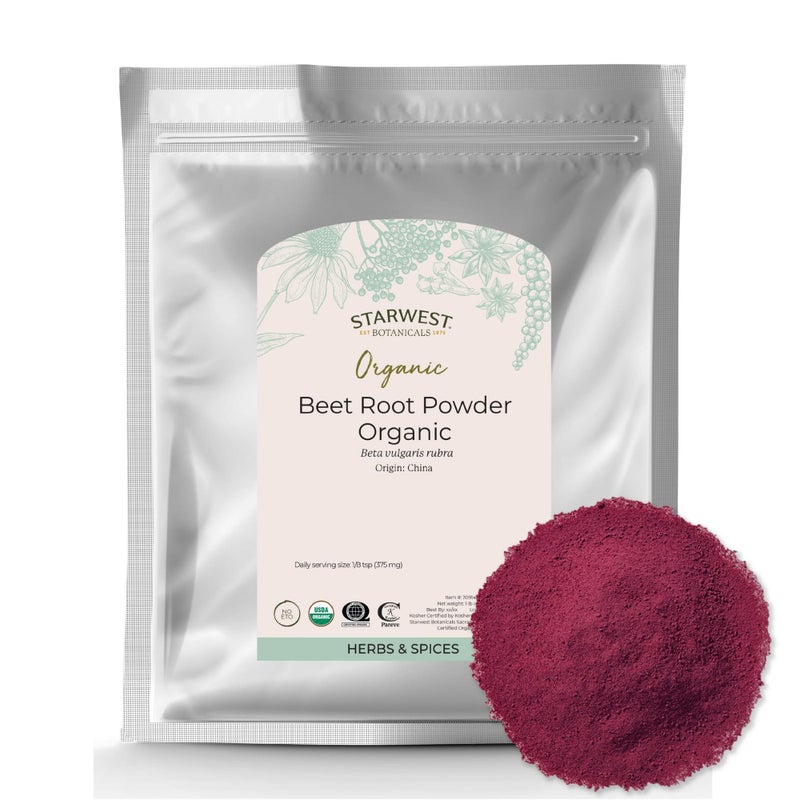 Starwest Botanicals Starwest Botanicals Organic Beet Root Powder for Men Women Use for Juice Smoothies Tea Natural Energy Support Ground Beet Root Certified Kosher NonGMO Bulk 1 lb Bag 