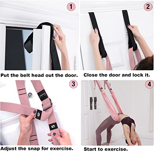 Tchrules Leg Stretcher Strap, Backbend Training Belt with Door Anchor, Flexibility Trainer Stretching Equipment Assist Stretch Strap for Fitness Gymnastics Dance Aerial Yoga Ballet - Image 3