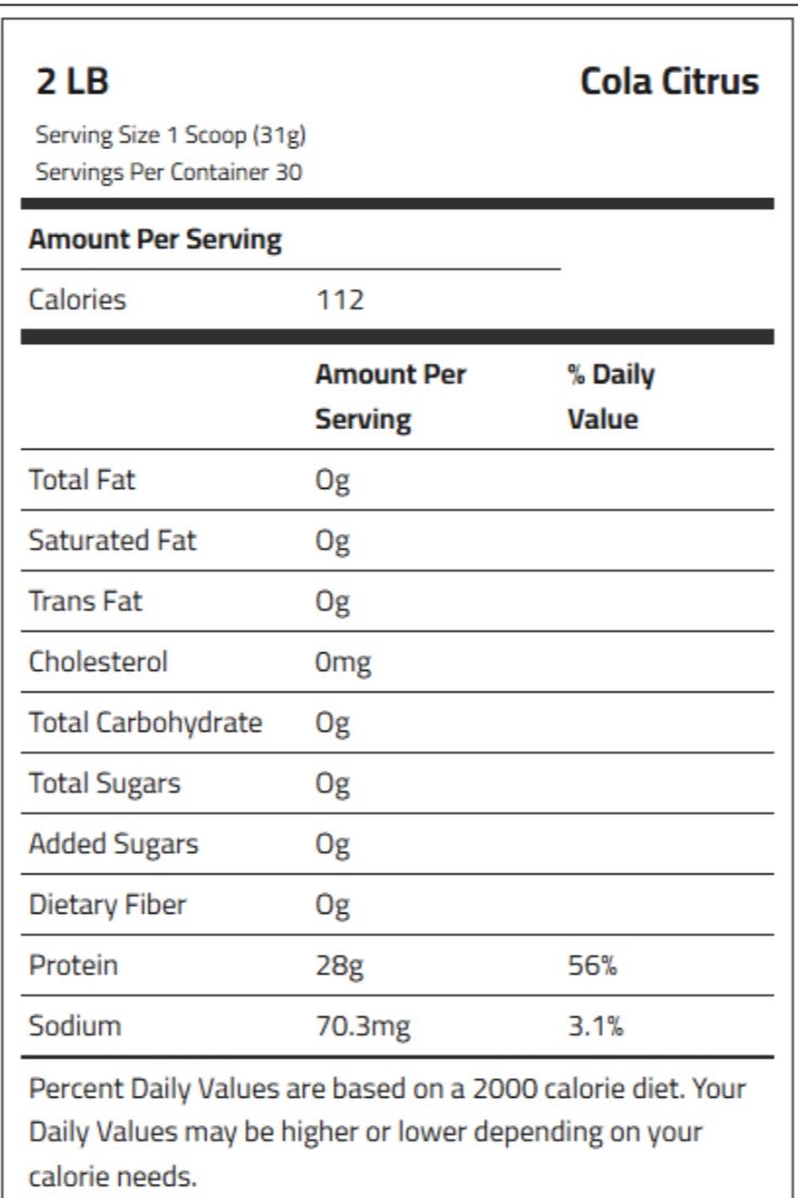 Laperva Iso Triple Zero Beef Clear, Cola Citrus, 2 LB, 0 fat, 0 carbs, 0 sugar - Image 2