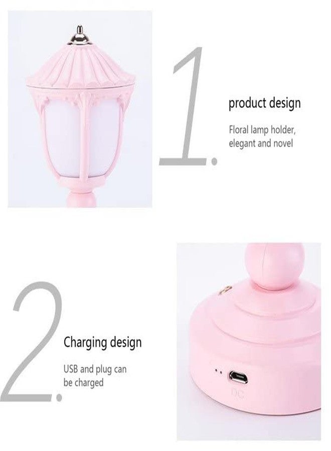 RONTENO Plastic Night Light Vintage Switch Buttons Led Lamp For Teen Girls Toddler Lights Kids Room, Bedroom, Room Decor (1 Pic, Pink) - Image 4
